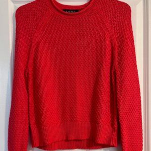 NWT Classic Coral Waffle Knit Crew Neck Sweater